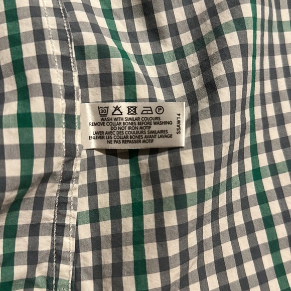 Thomas Pink - Casual Button Down Shirt - Size XS - Green / Gray Gingham - Picture 12 of 13